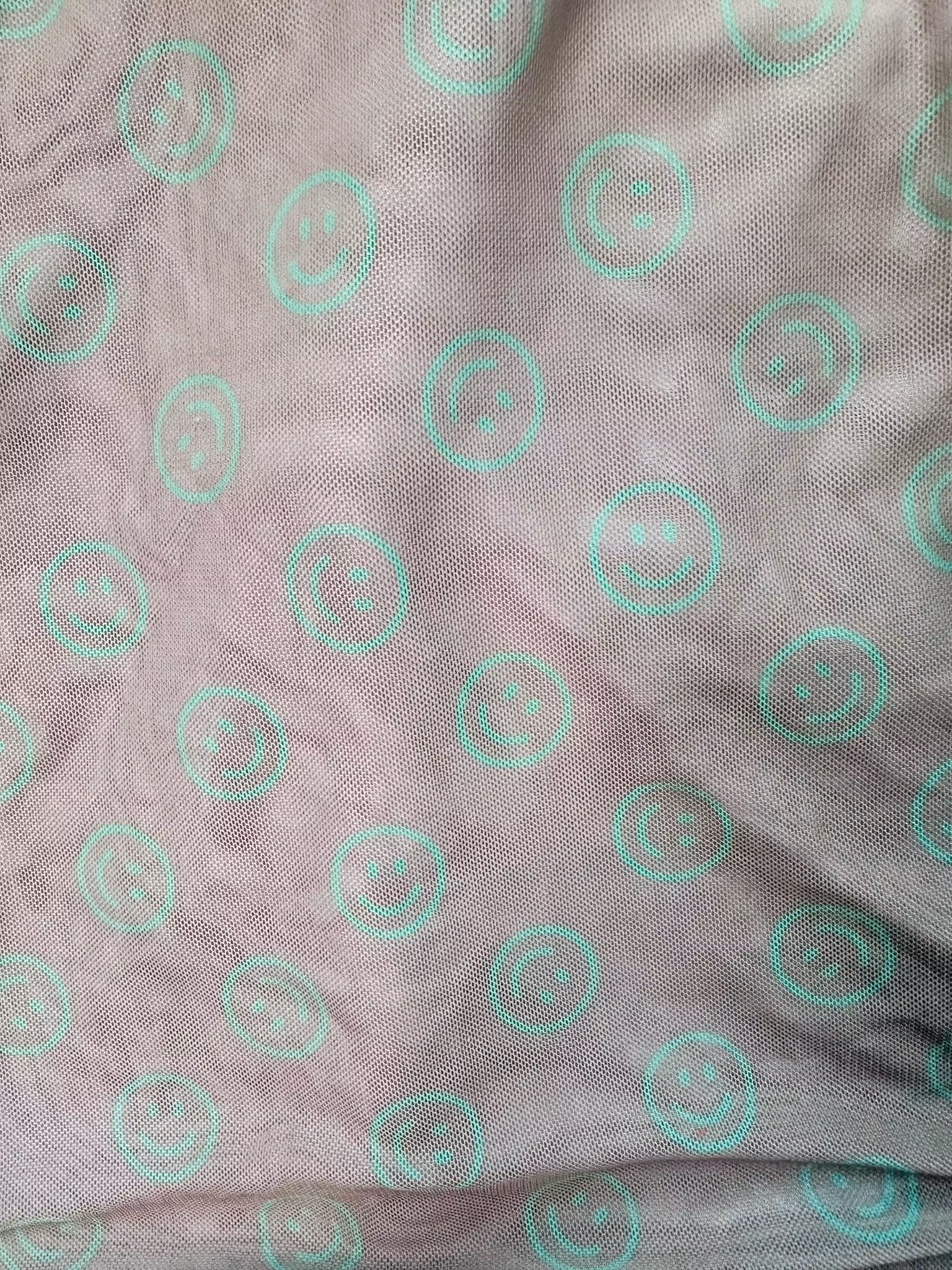 Meshtröja: grön med smileys