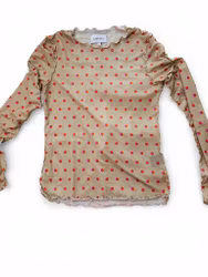 Meshtröja: beige med prickar