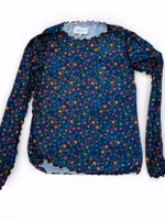 Meshtröja: blå med blommor