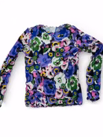 Meshtröja: lilablommig