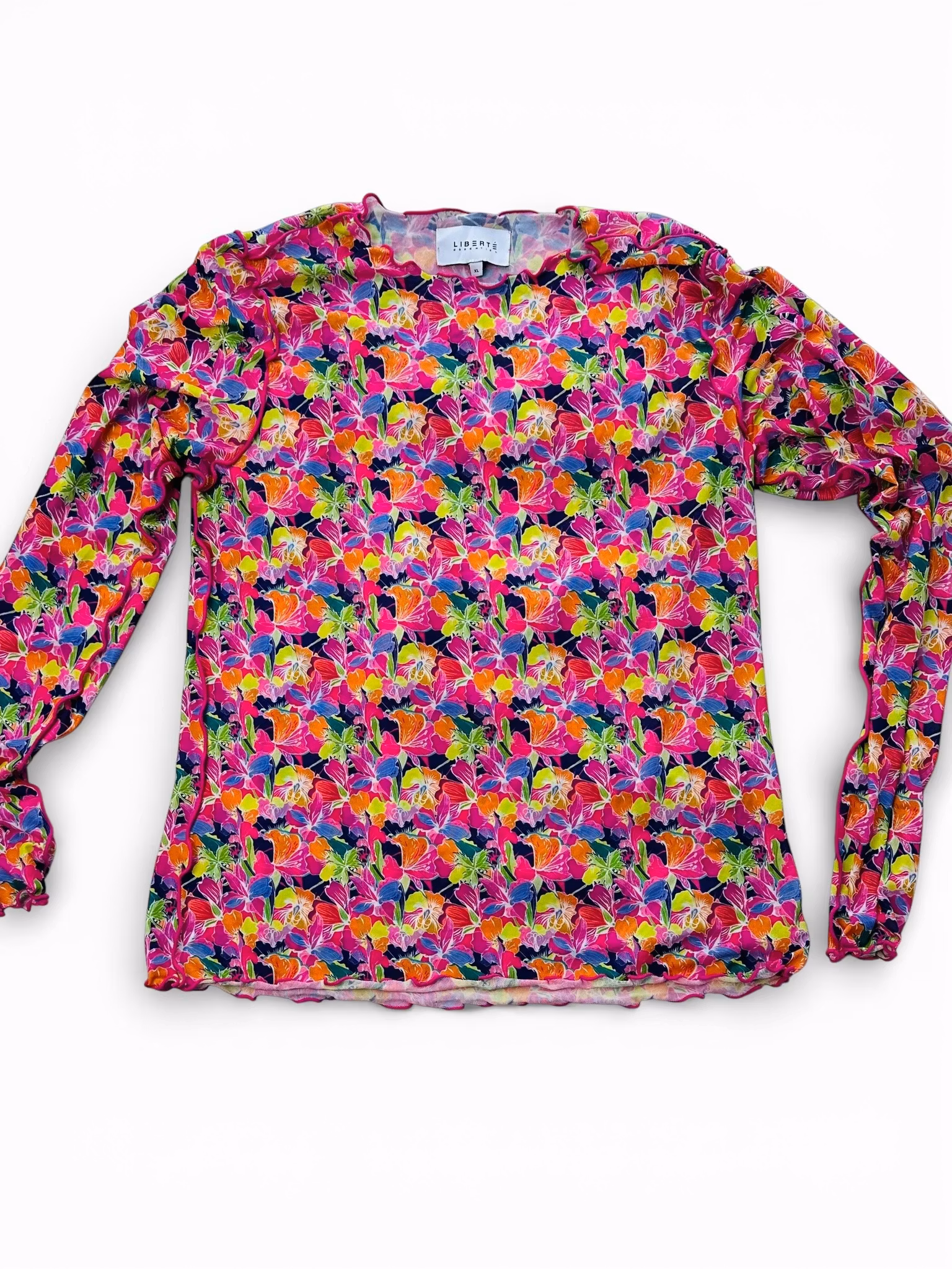 Meshtröja: rosablommig