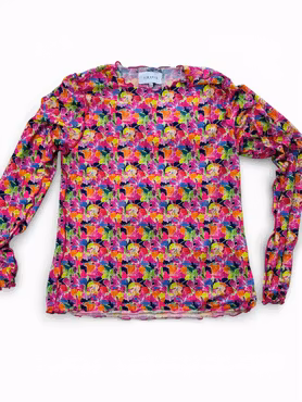 Meshtröja: rosablommig