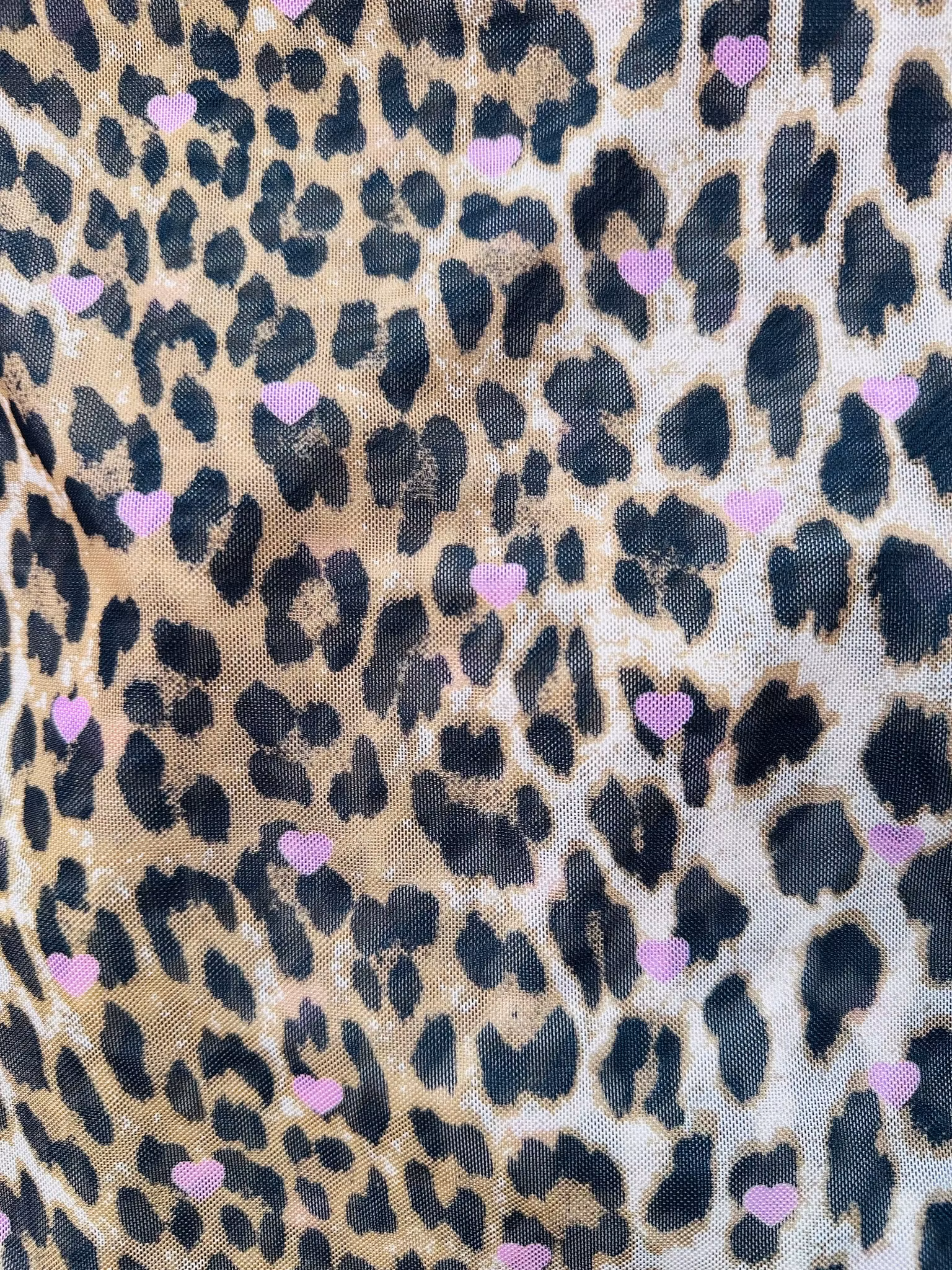 Meshtröja: leomönstrad med rosa hjärtan