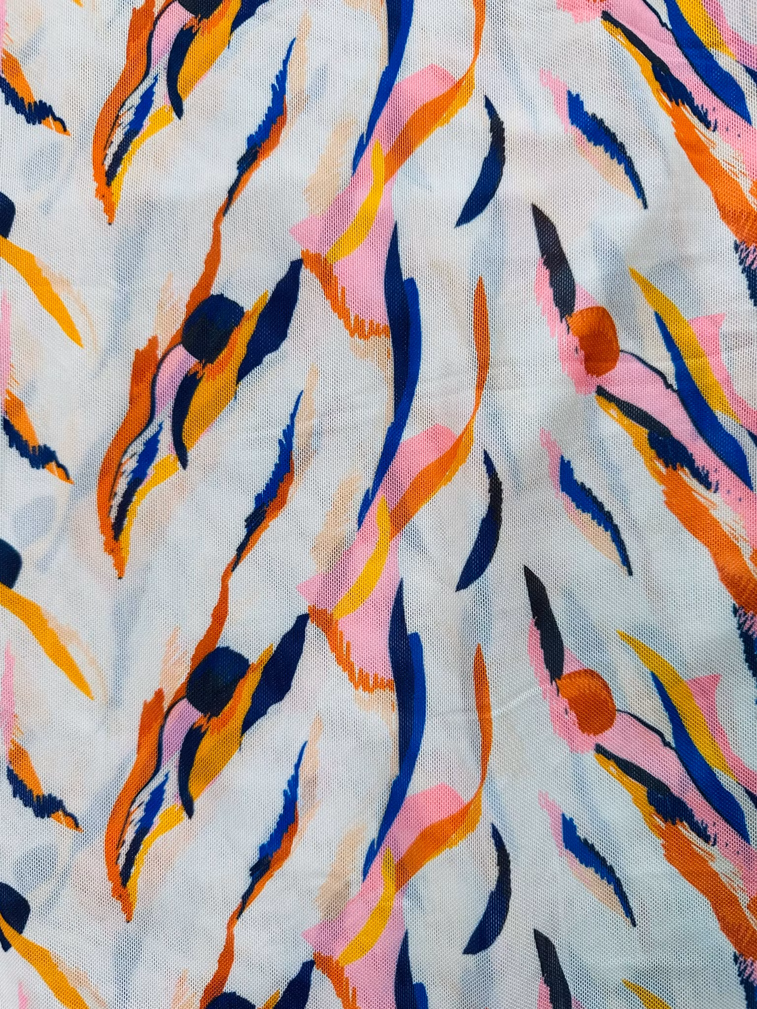 Meshtröja: offwhite med färgglatt mönster