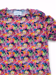 Meshtröja: rosablommig