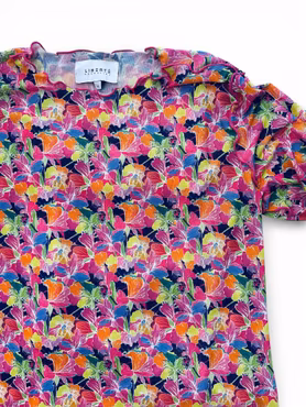 Meshtröja: rosablommig