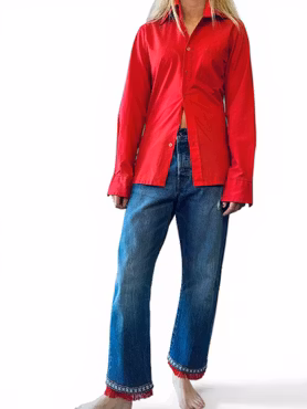 Vintage röd skjorta 70-tal