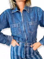 Vintage jeansskjorta med dragkedja