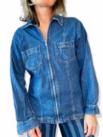 Vintage jeansskjorta med dragkedja