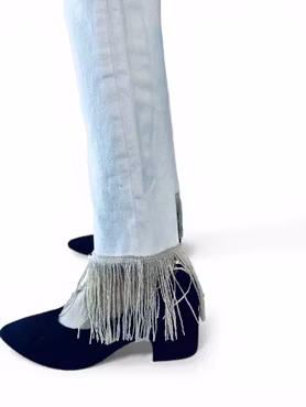 Remake: LEVI'S 501 vita 30" med fransar