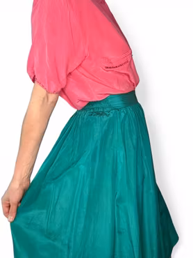 Vintage sidenblus i rosa