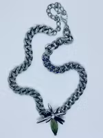 Tjock silverkedja med maffigt lås