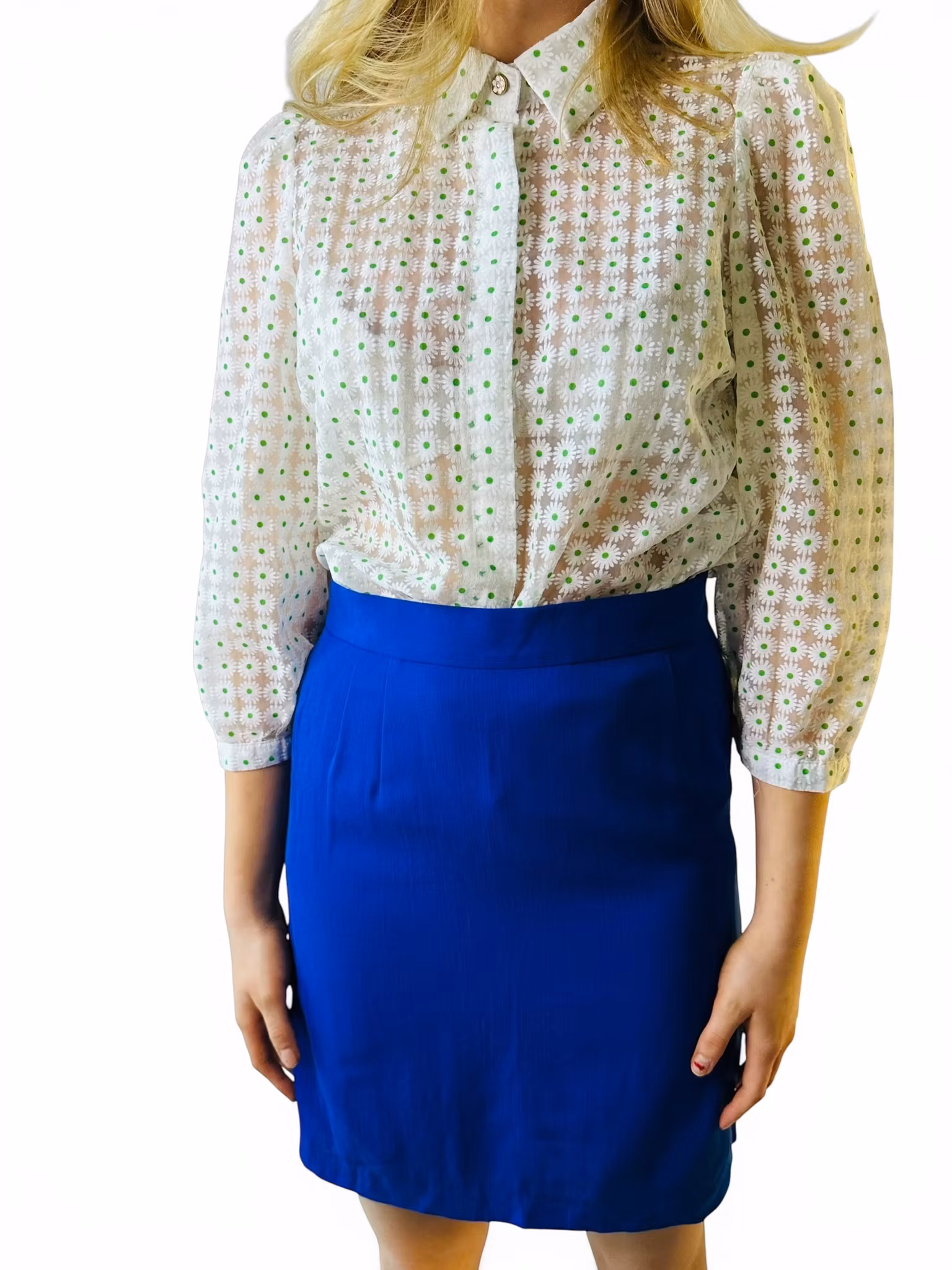 ESCADA vintage kornblå kjol