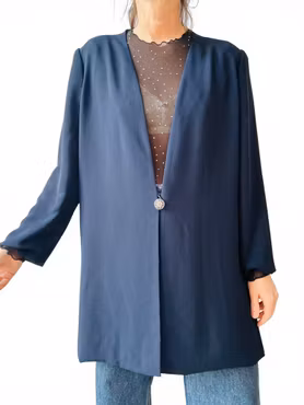 Vintage mörkblå avslappnad kavaj