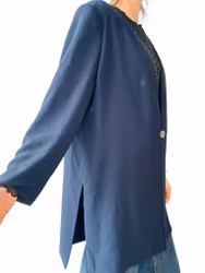 Vintage mörkblå avslappnad kavaj