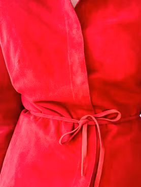 Röd overshirt i mocka