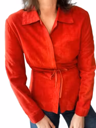 Röd overshirt i mocka