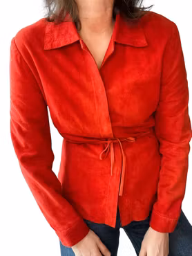 Röd overshirt i mocka