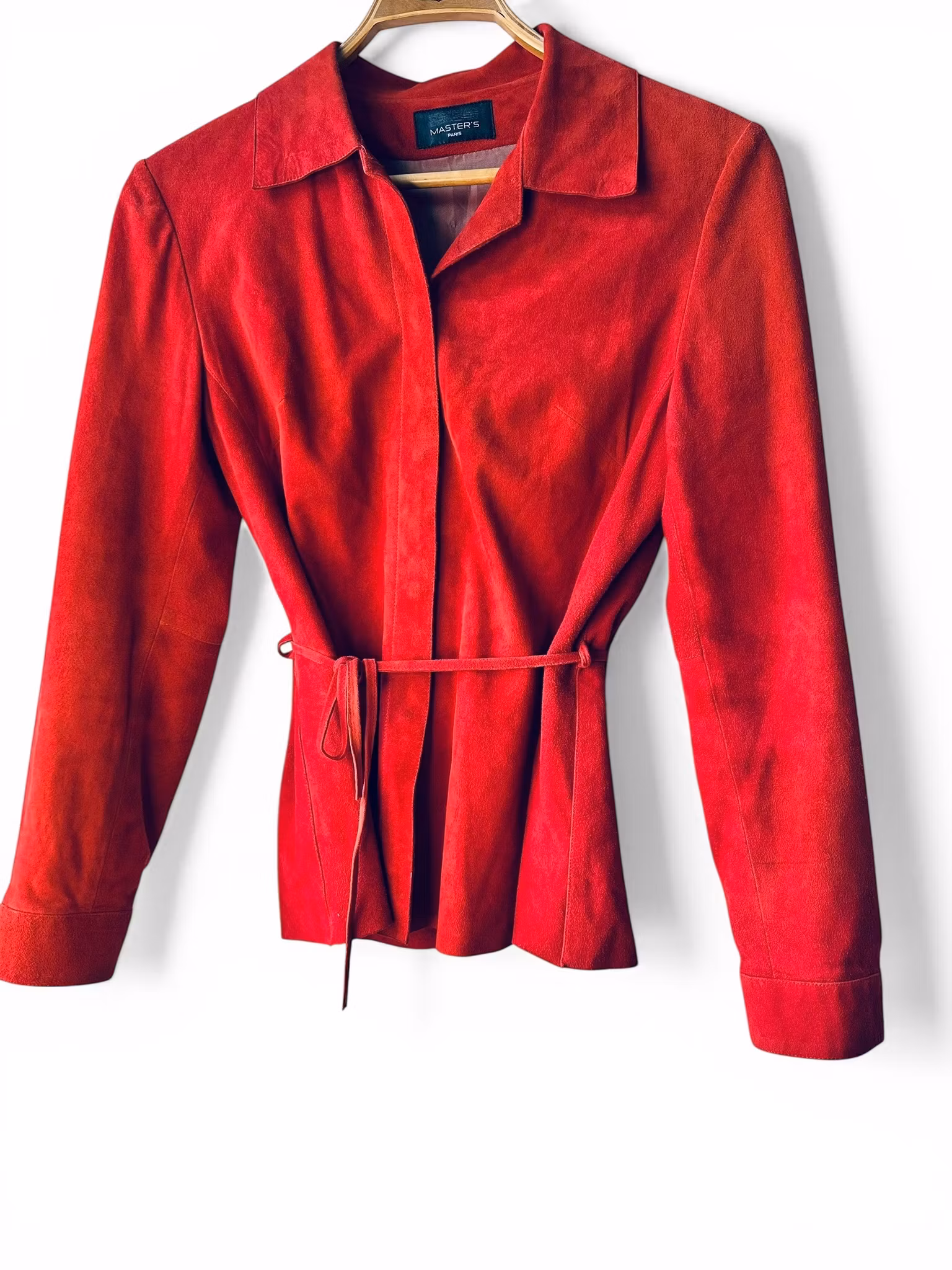 Röd overshirt i mocka