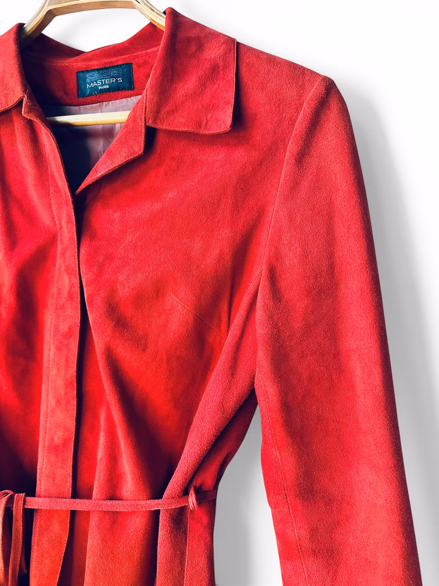 Röd overshirt i mocka