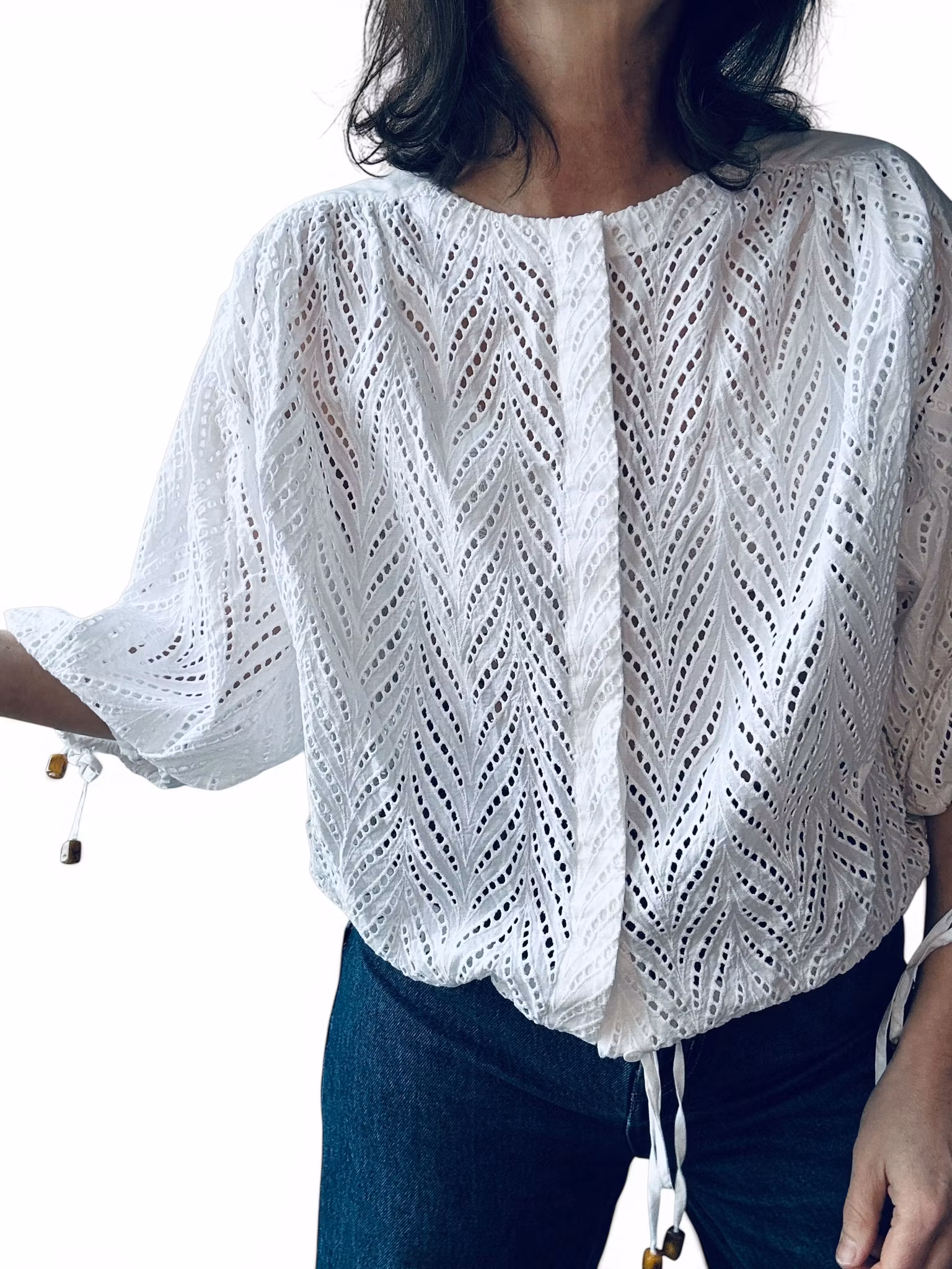 RODEBJER hålmönstrad blus - Breeze Embroidery