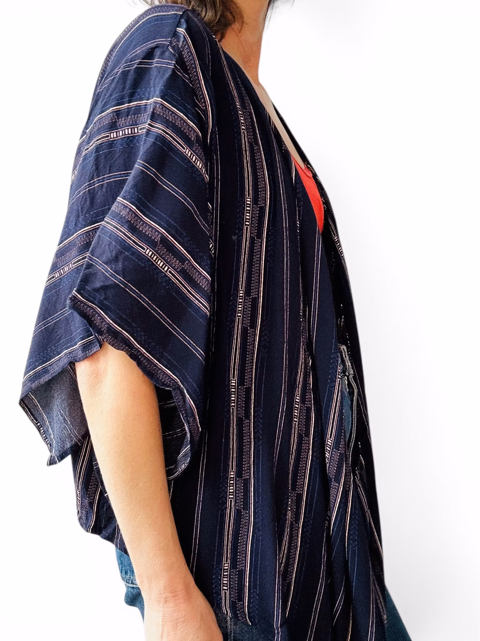 RODEBJER randig kimono - Mona Bumble