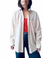 CW beige skjorta i linmix