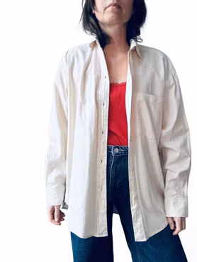 CW beige skjorta i linmix