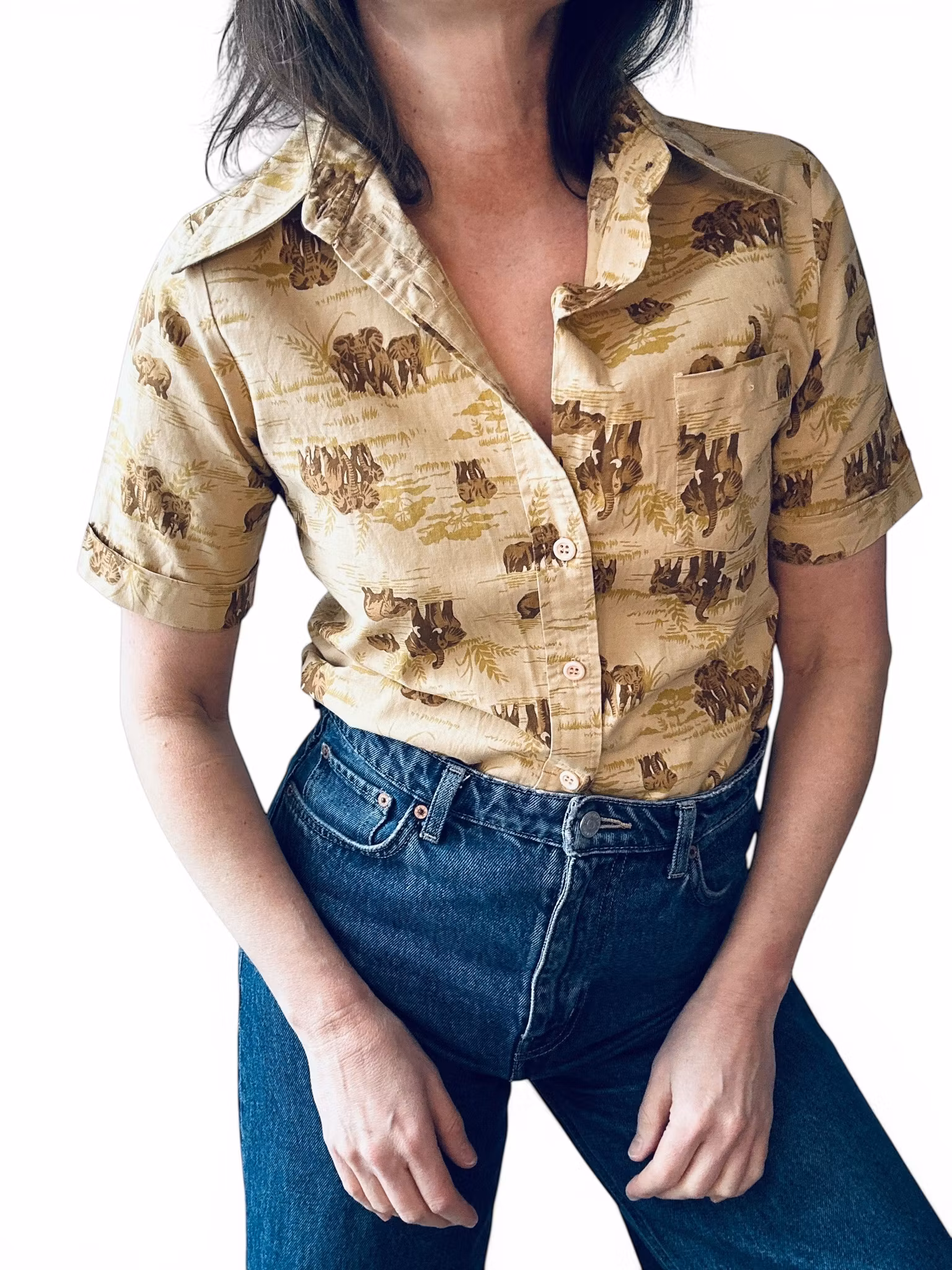 Vintage skjorta med elefanter