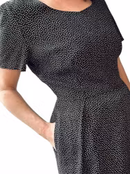 Vintage prickig fransk klänning i sidenmix