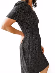 Vintage prickig fransk klänning i sidenmix