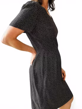 Vintage prickig fransk klänning i sidenmix