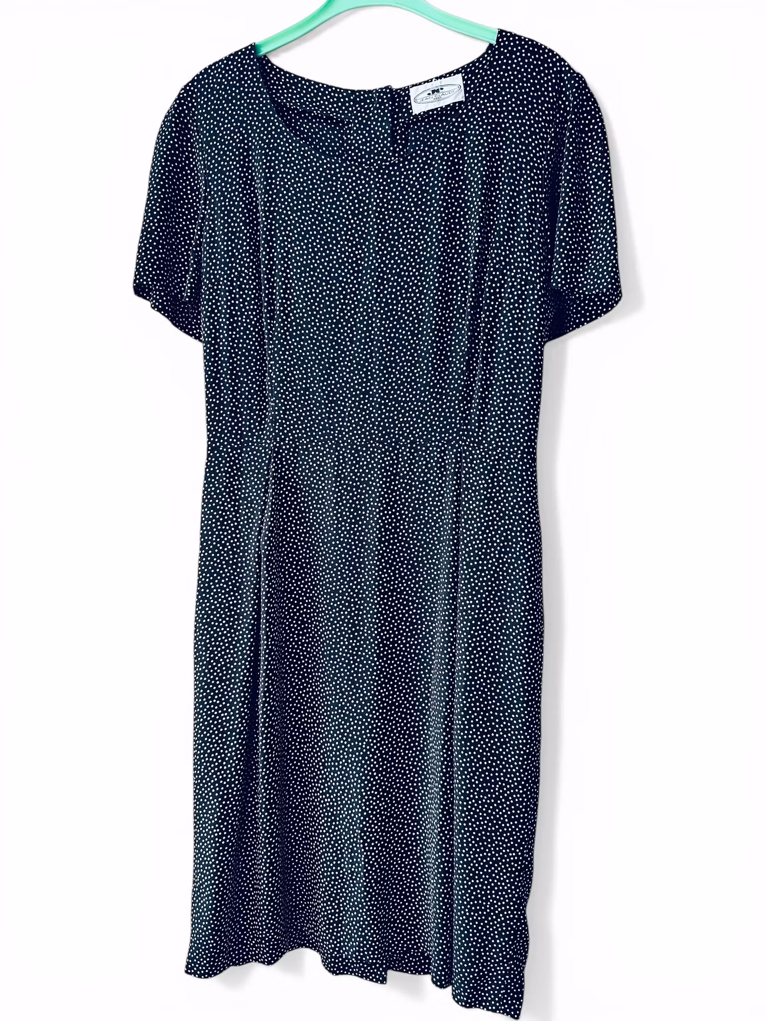 Vintage prickig fransk klänning i sidenmix