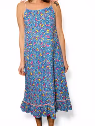 Vintage blommig bomullsklänning