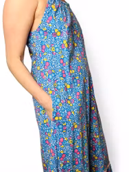 Vintage blommig bomullsklänning