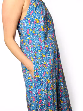 Vintage blommig bomullsklänning