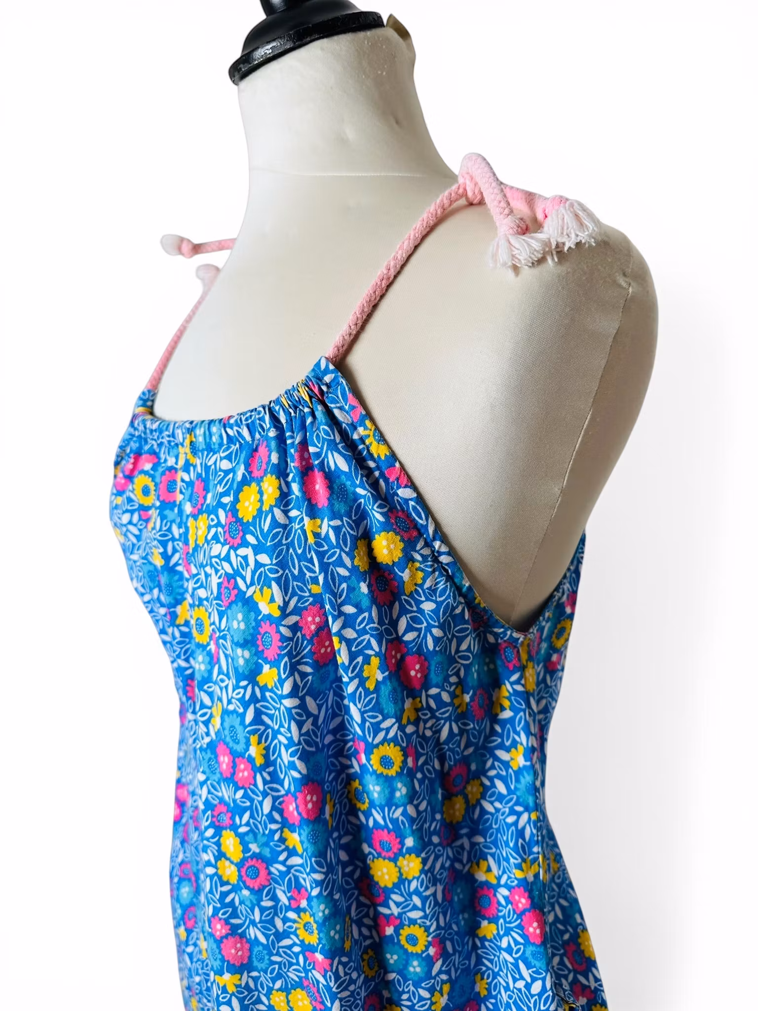 Vintage blommig bomullsklänning