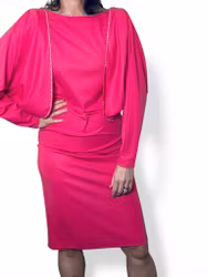 Vintage cerise klänning med strassdetaljer