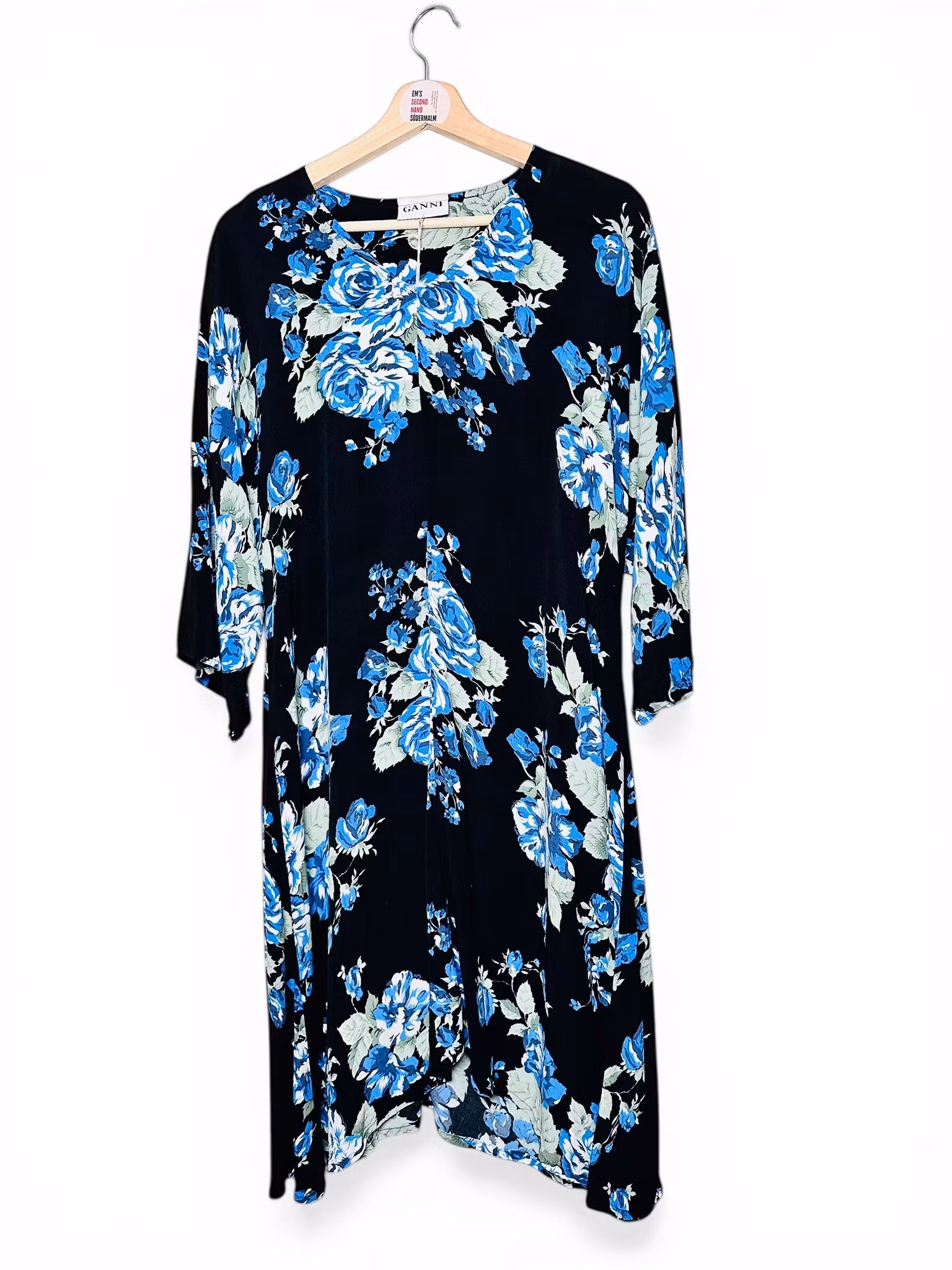 GANNI blommig klänning i viskos