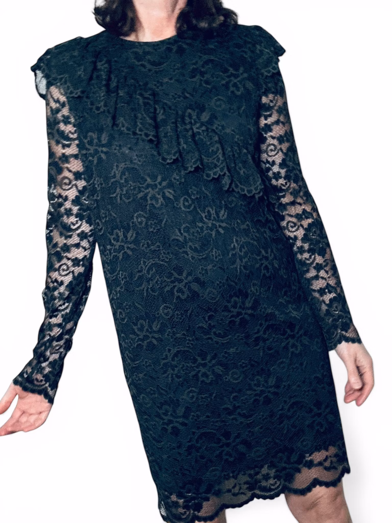 GANNI grön spetsklänning