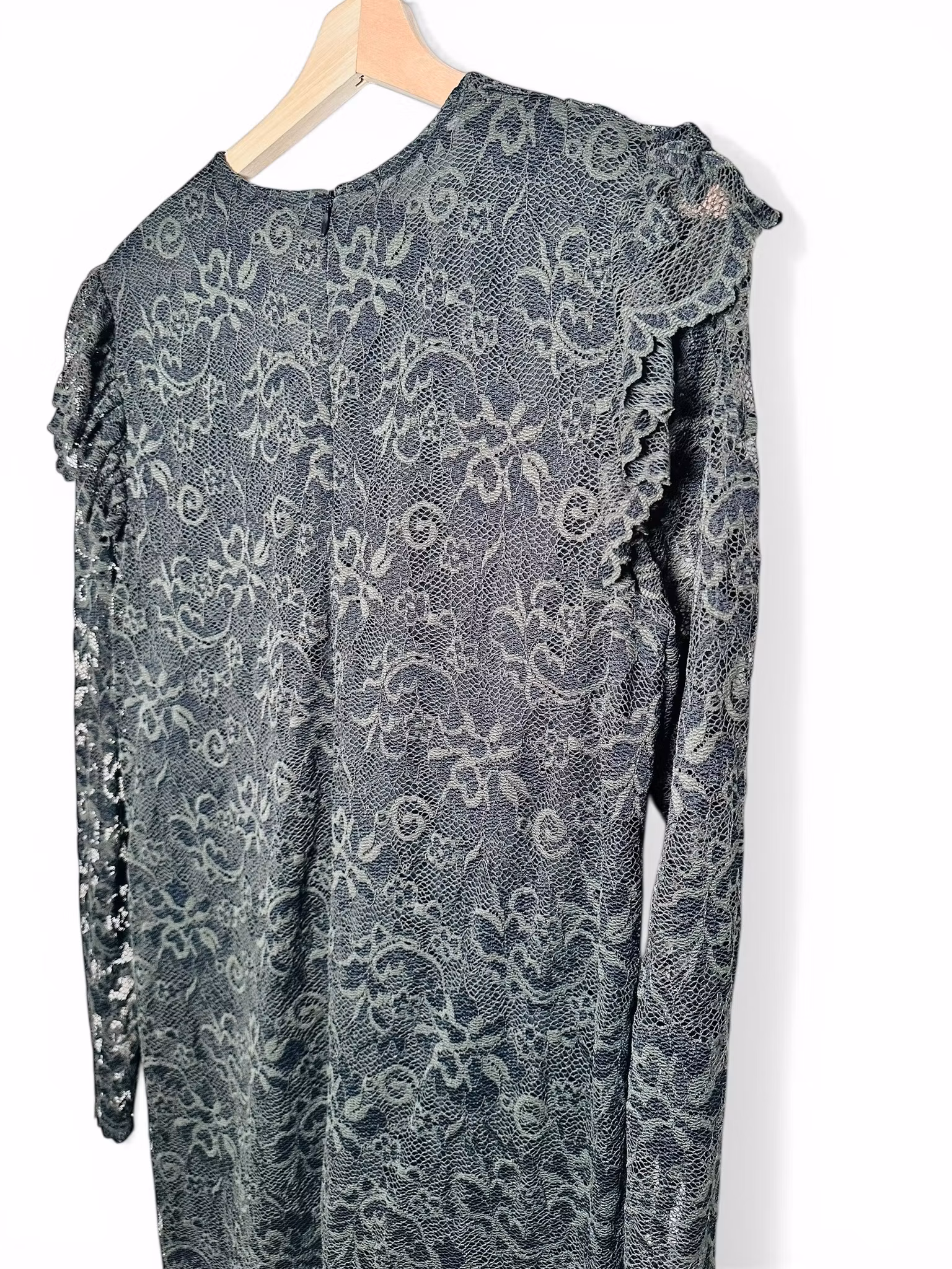 GANNI grön spetsklänning