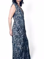 Lång mönstrad viskosklänning