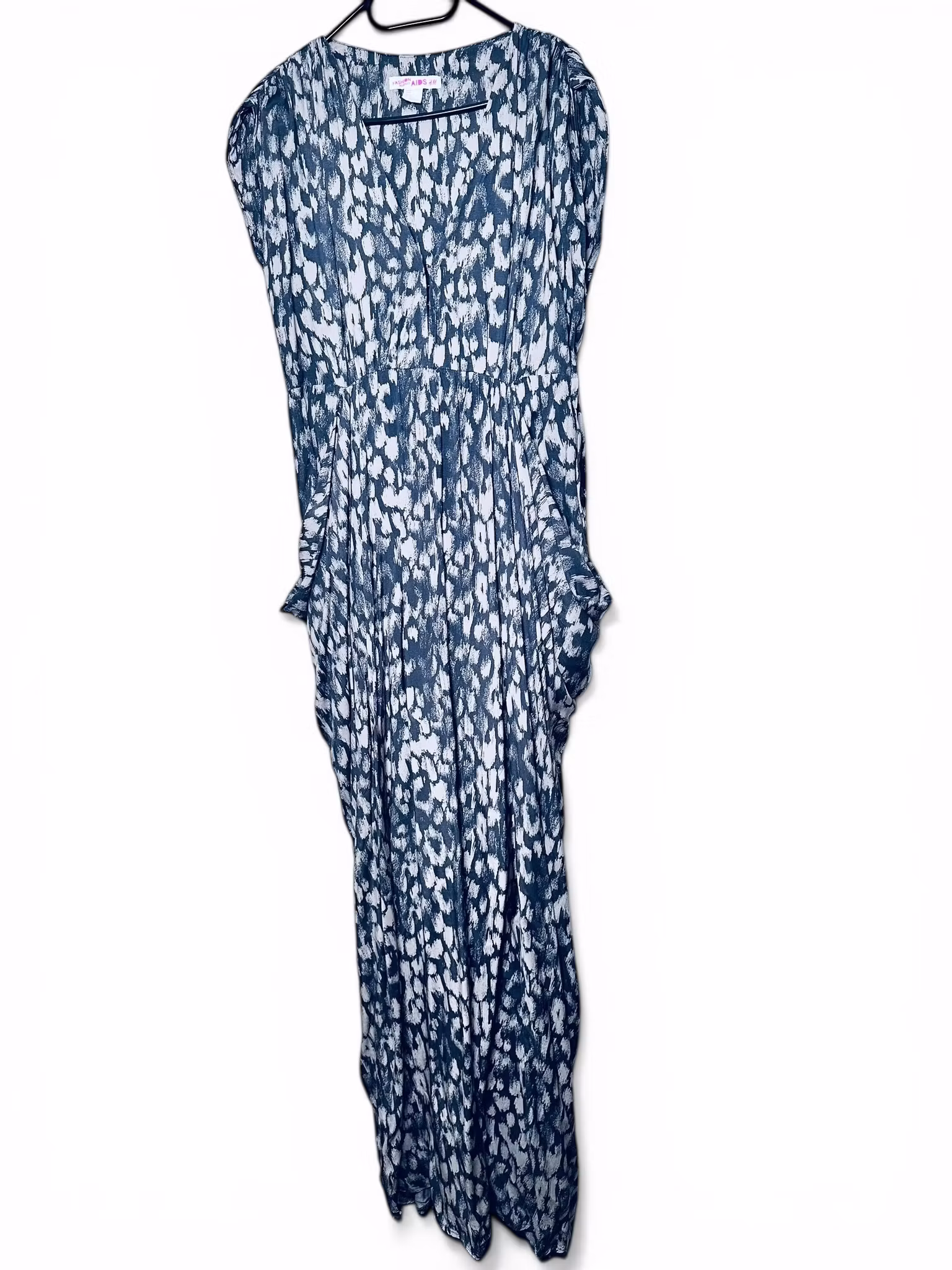 Lång mönstrad viskosklänning