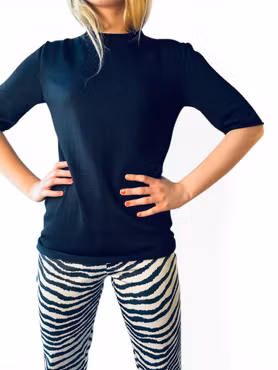 SPORTMAX finstickad svart topp