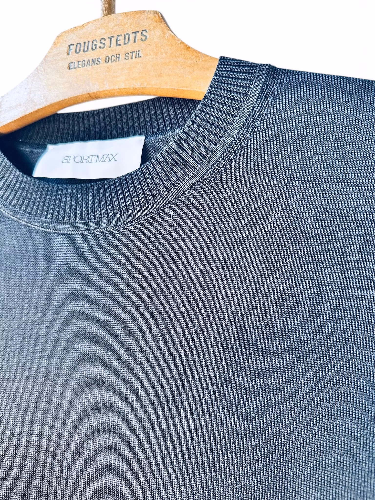 SPORTMAX finstickad svart topp