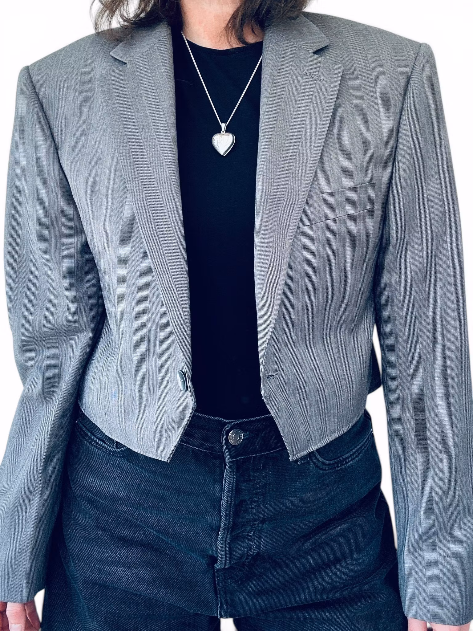 REMAKE: Set - croppad blazer + lace apron skirt