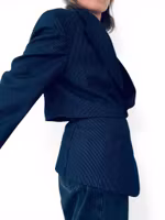 REMAKE: Kristrecksrandigt set - croppad blazer + apron skirt