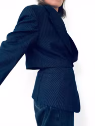 REMAKE: Kristrecksrandigt set - croppad blazer + apron skirt