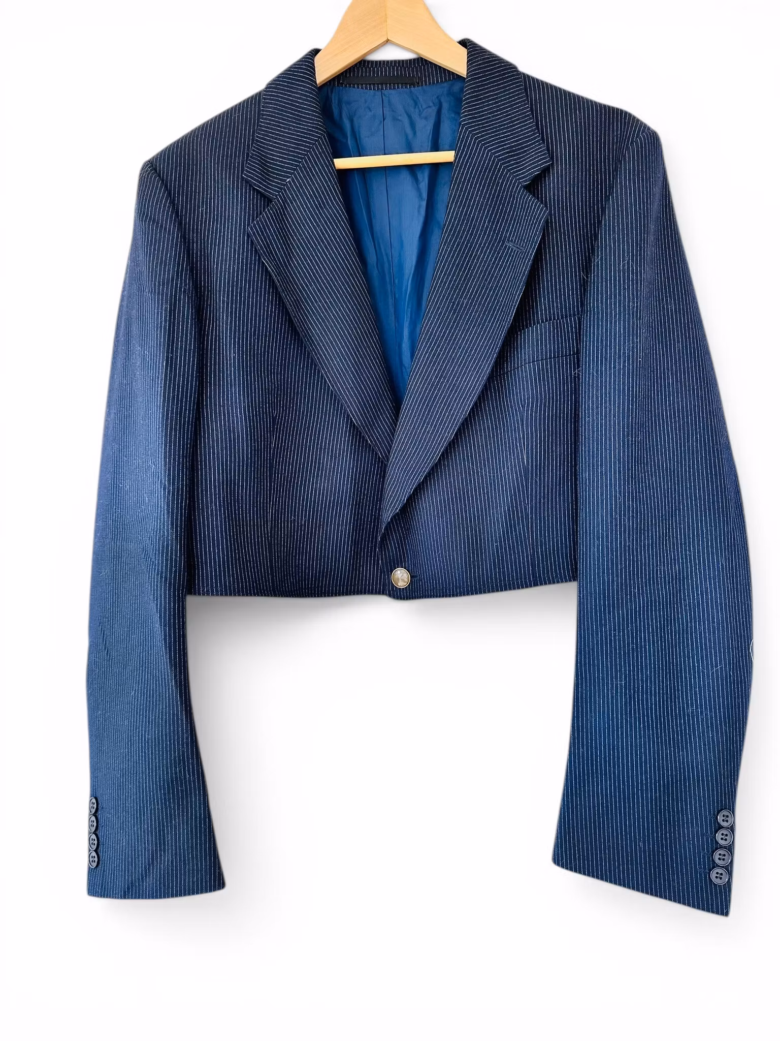 REMAKE: Kristrecksrandigt set - croppad blazer + apron skirt