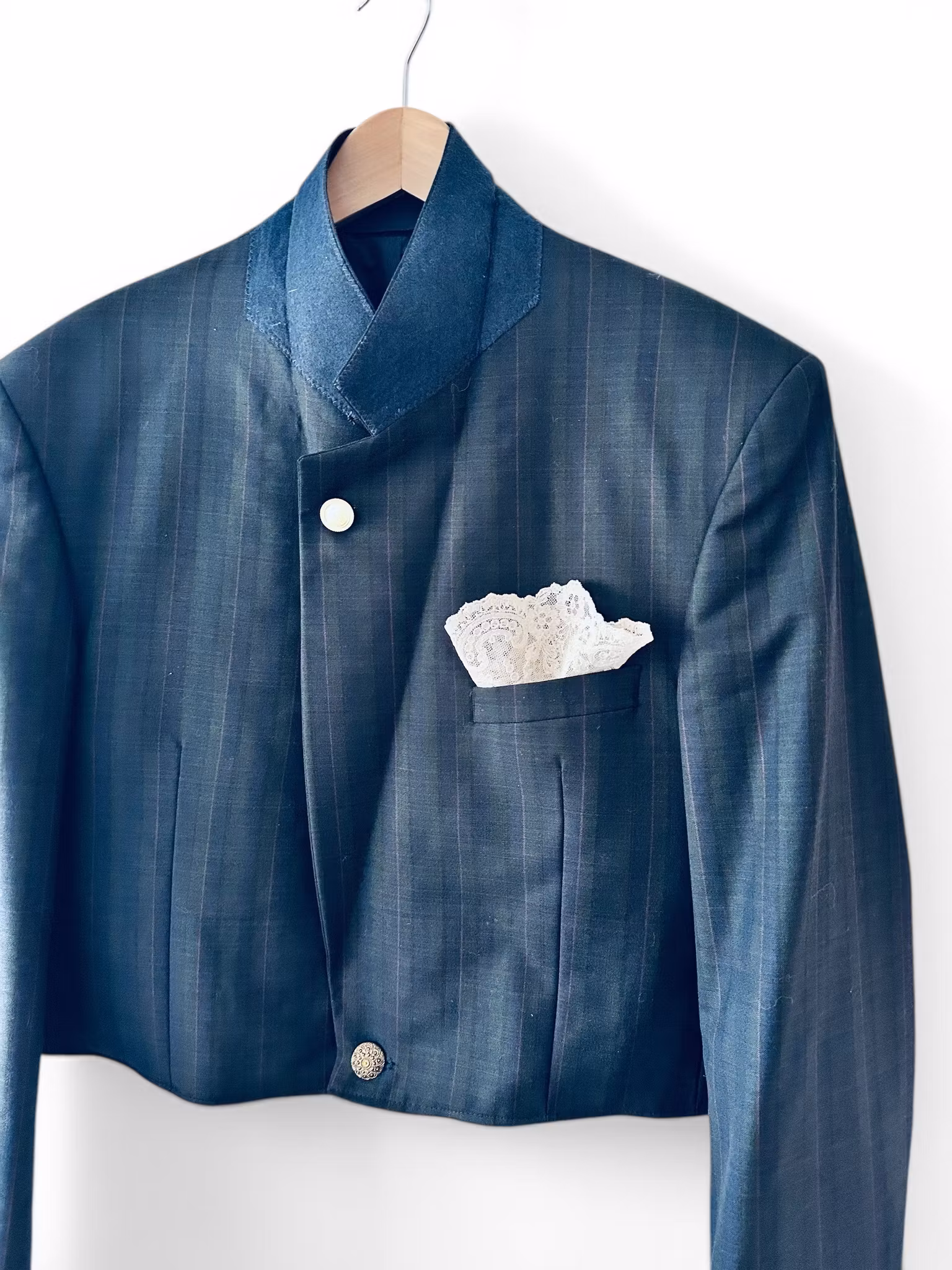 REMAKE: Set - rutig croppad blazer + apron skirt